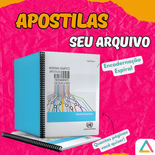 APOSTILAS - Impressão de 100 Até 500 páginas com 1 Encadernação ÚNICA em Oferta na Shopee