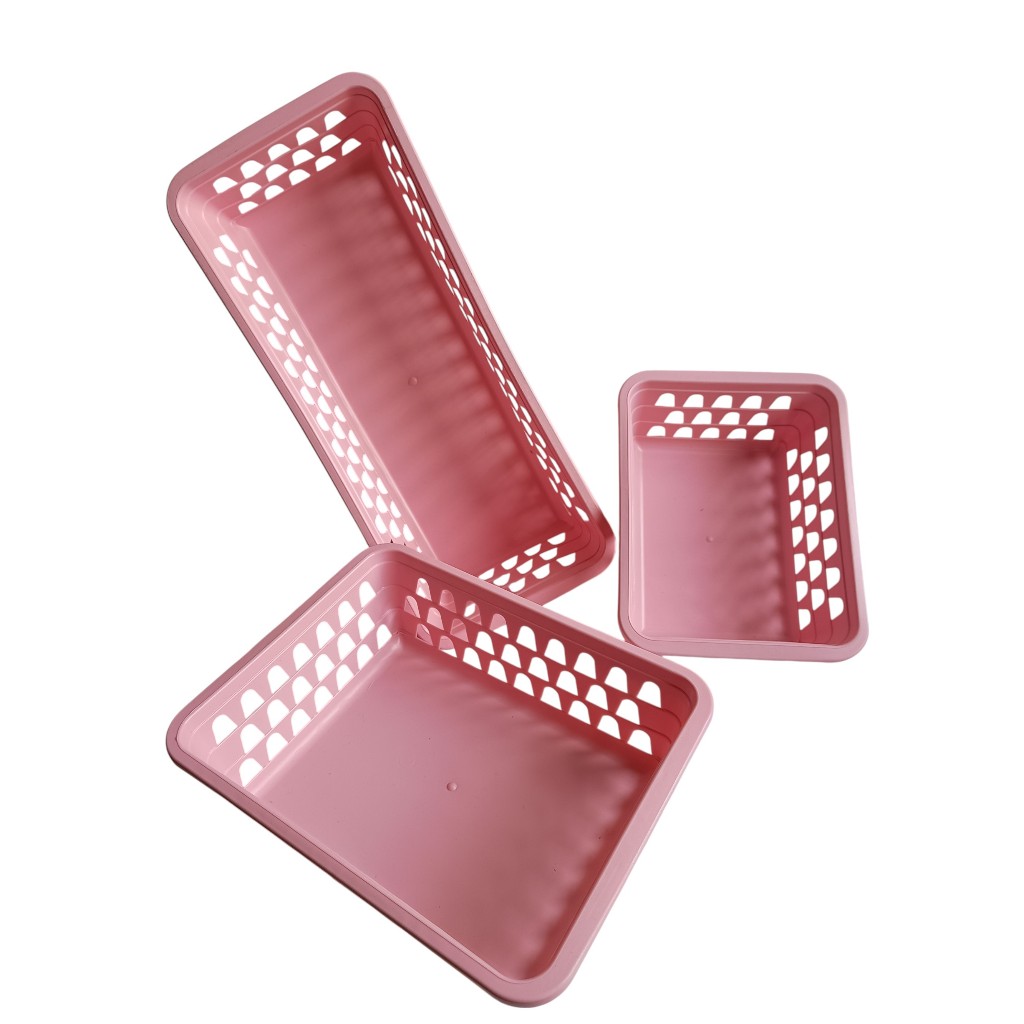 Cesto Organizador Kit 3 a 6 Tamanhos Multiuso Casa Gaveta Armario Prateleira Cores Variadas