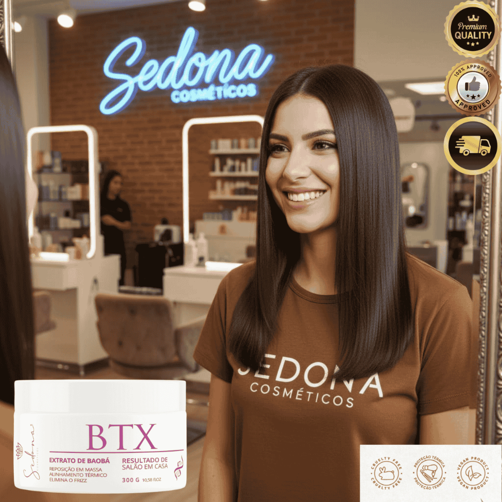 B-Tox Capilar 300g Profissional - Redução de Frizz, Brilho e Efeito Liso alinhado resultado de salao