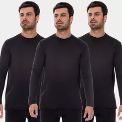 Combo 3 Camisas Masculina Proteção UV Térmica Segunda Pele Casual Academia Praia