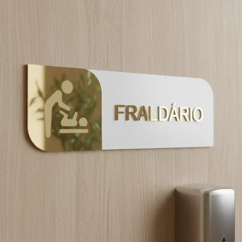 Placa De Sinalização Indicativa Porta Fraldário Decoração Informativa Espelhado em Oferta na Shopee