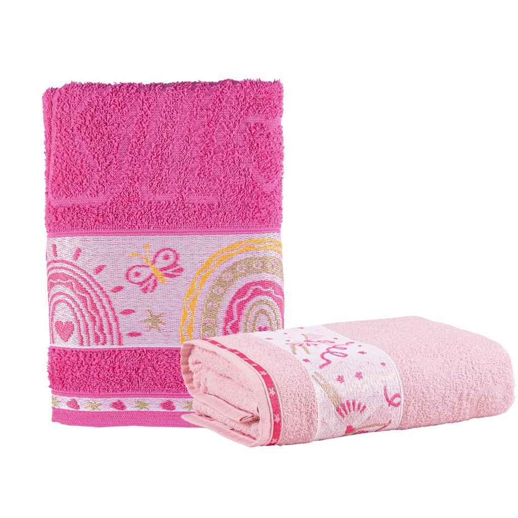 Toalha De Banho Kids Algodão Kit Com 2 Toalhas Infantil