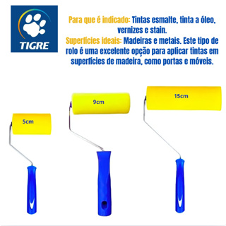 Rolinho de Espuma Tigre - 05 cm | 09 cm | 15 cm Esmalte e Verniz Oleo em Oferta na Shopee