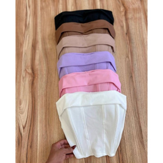 cropped tomara que caia corselet ribana moda verão top feminino 2025 levanta o seio justo no corpo alta qualidade c bojo em Oferta na Shopee