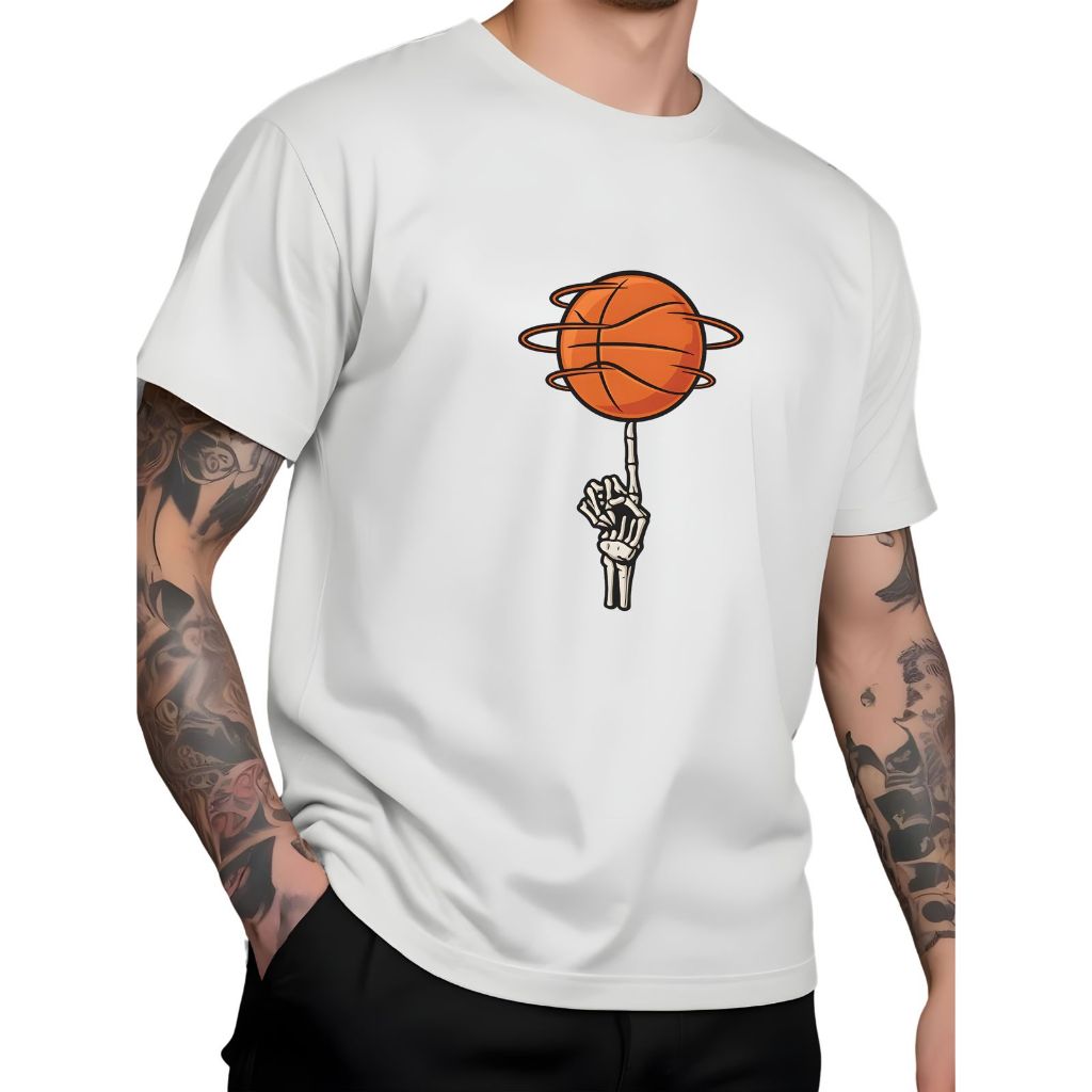 Camiseta Básica Estampada Masculino Mão Basquete Streetwear Esporte