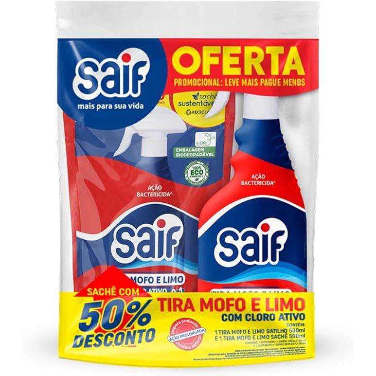 Saif Tira Mofo 500ml Gatilho + 500ml Sachê em Oferta na Shopee