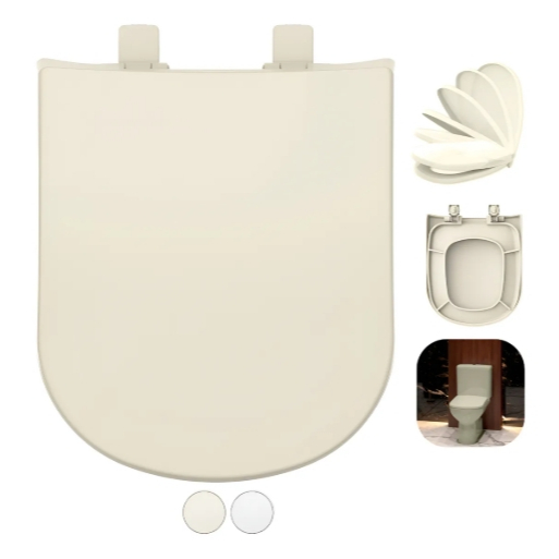 Assento Tampa Vaso Square Incepa Softclose Creme 1.6gpf 6lpf