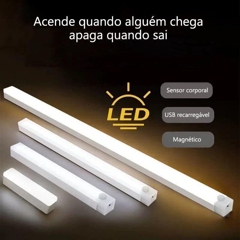 Lâmpada noturna LED com sensor de movimento sem fio USB recarregável para de cozinha guarda-roupa