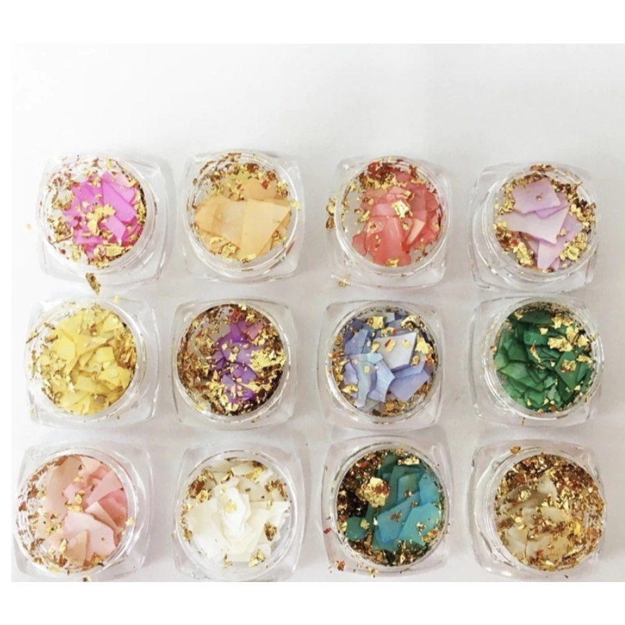 Kit 12 Madrepérola Grande Pedraria Rústica Madre Pérola 3d Unhas Gel Acrygel em Oferta na Shopee