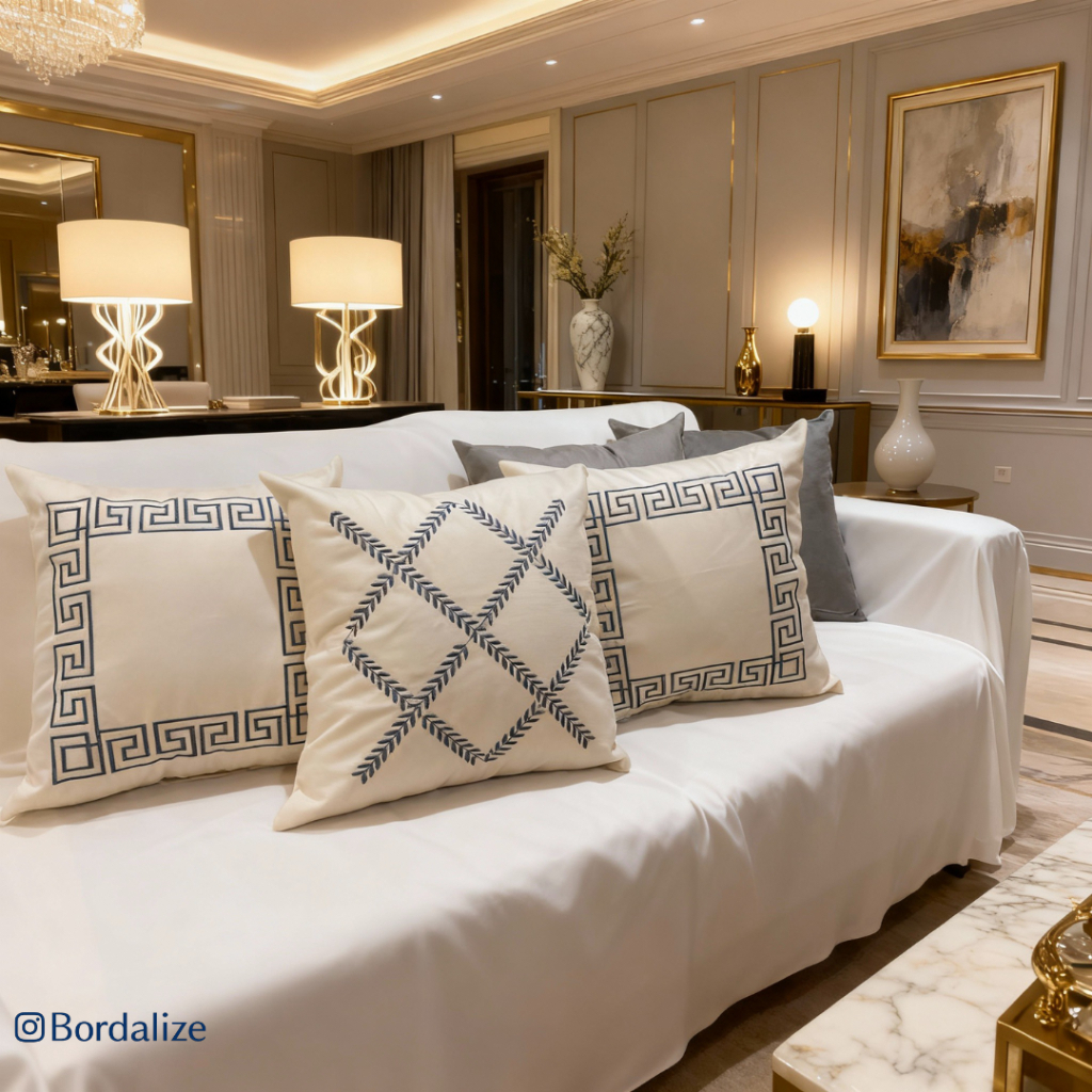 Kit de Capa de Almofada Bordada Suede Decorativa - Escolha Sua Combinação em Oferta na Shopee