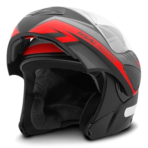 Capacete Pro Tork V-Pro Jet 3 Robocop Escamoteável Moto Masculino Feminino Sem Óculos Interno