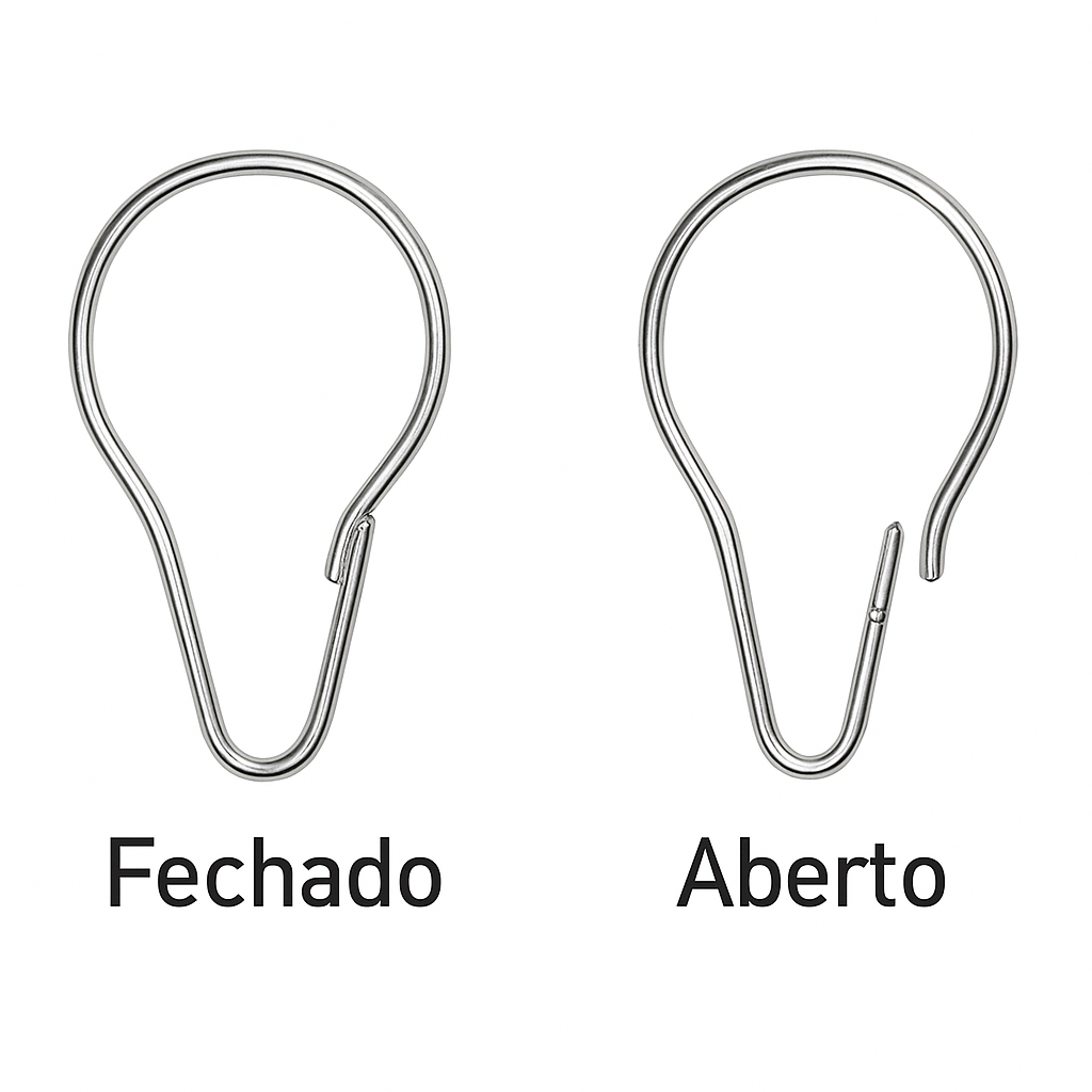 Kit 50 Ganchos Pera Grandes Reforçados Ideal para Cortina de Provador Box ou Cabine