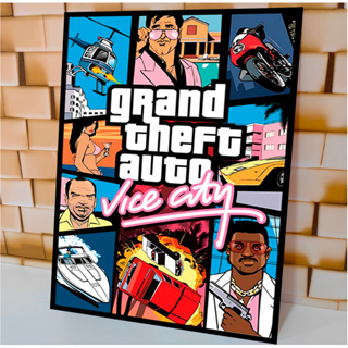 Quadro Decorativo Gta Vice City Grand Theft Auto Gangs Jogo Gamer Para Sala Quarto Escritório Hall em Oferta na Shopee