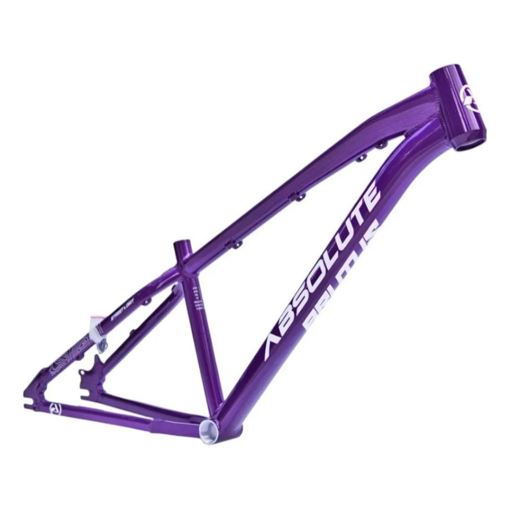 Quadro De Bike Aro 26 Brutus Pro Bmx Dirt Freeride Absolute Cor Roxo/Branco Tamanho del quadro 13