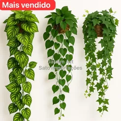 1 Vaso Trançado para Plantas + 1 Cordão Hera Gigante (ou Jiboia) - Decoração Completa 1C1V
