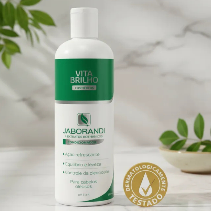 Condicionador Vita Brilho 1L Para Oleosidade Jaborandi Hidratação Leve Nutritivo Revitalizante Macio