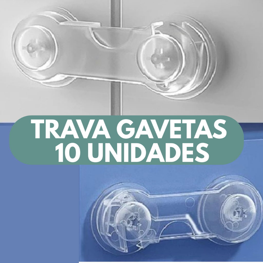 10 Trava De Gaveta Armário Porta Segurança Proteção Bebe Trava Protetor Criança Adesivo