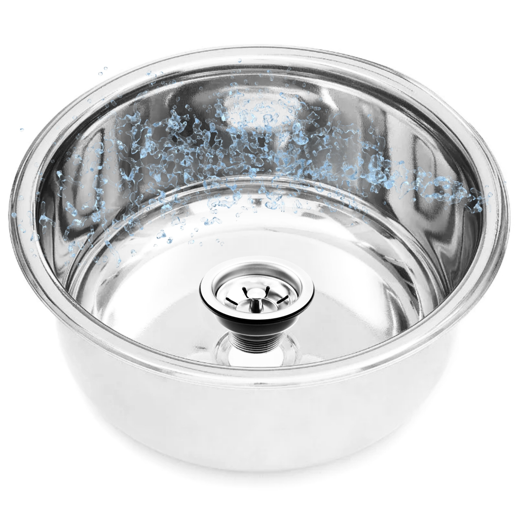 Cuba Redonda Inox 304 Polido P/ Instalar Em Granito Prateado