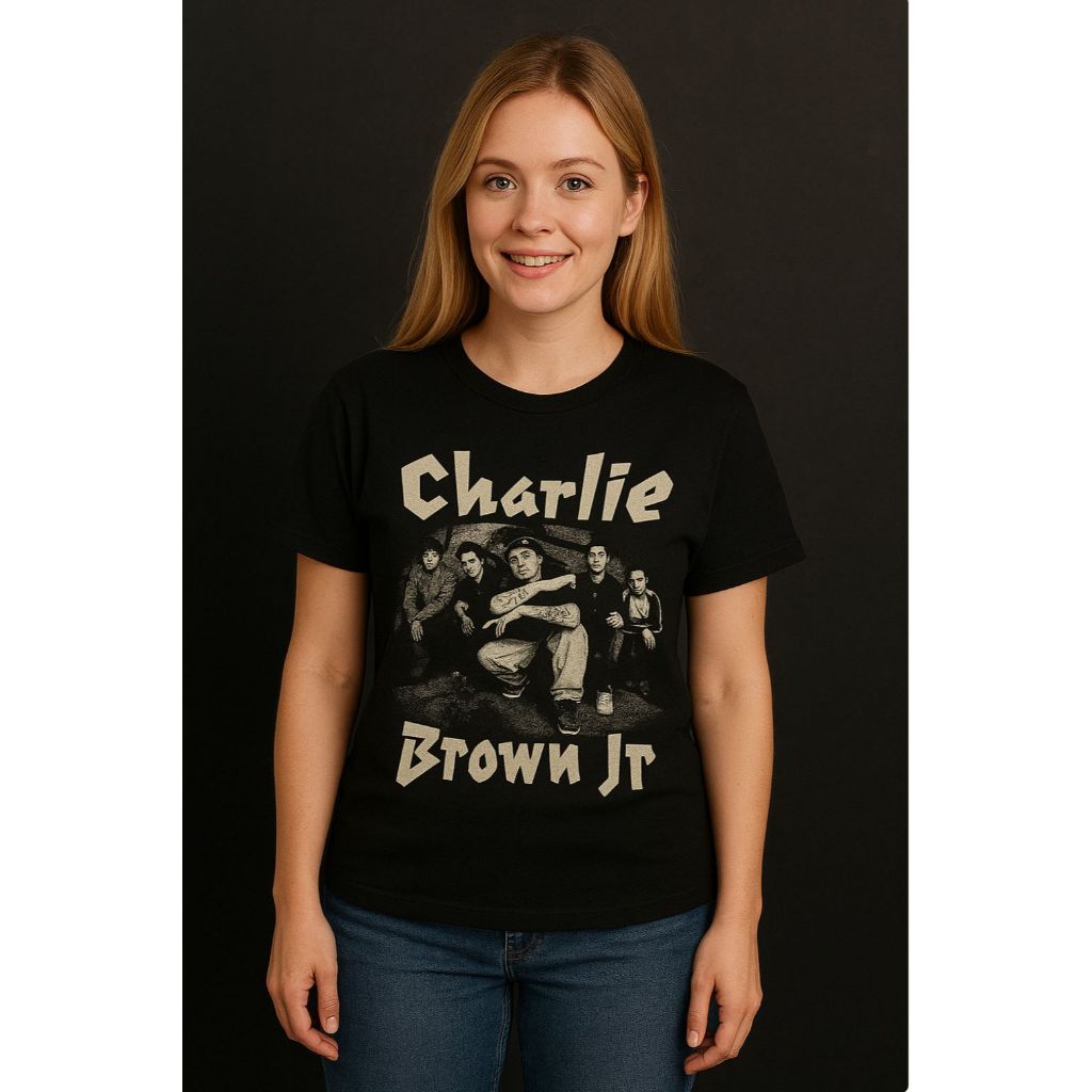 Camiseta  Charlie Brown Jr Streetwear 100% Algodão Camisa Premium Estampa Banda Rock em Oferta na Shopee