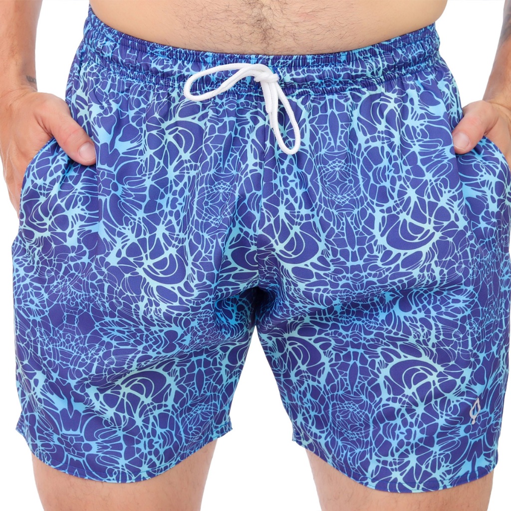 Shorts Bermuda Estampada Masculino Tactel elastano Básico Academia Treino Praia