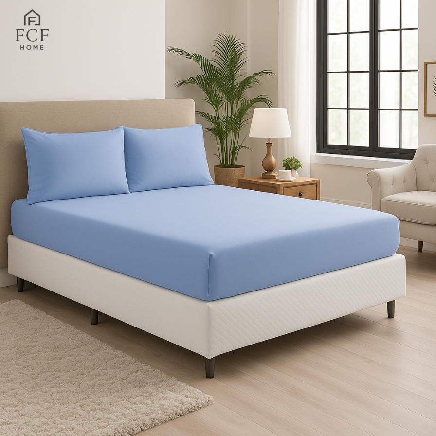 Jogo de Lençol Cama Queen Box 3 Peças Liso Antialérgico - Solteiro / Casal / Queen / King