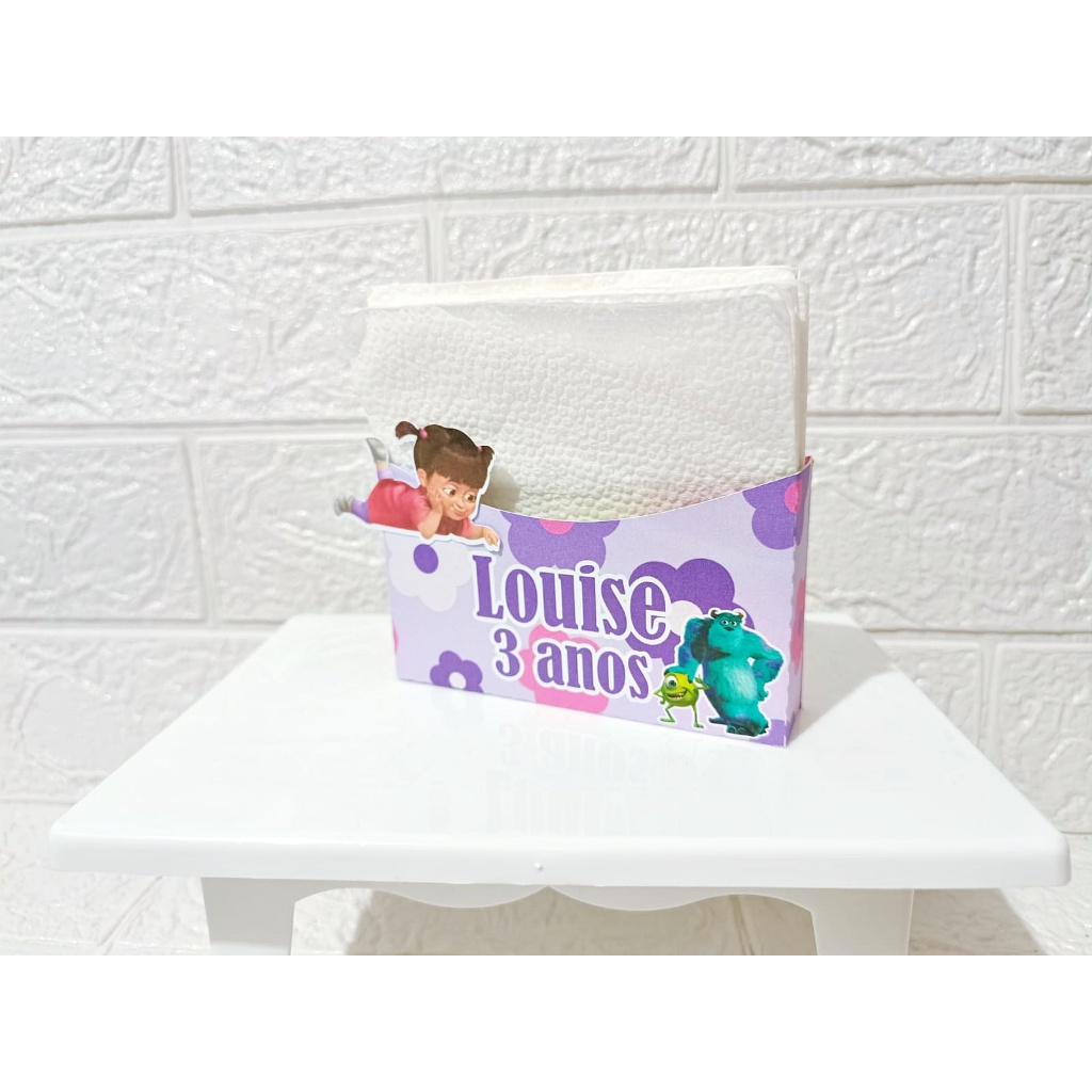 PORTA GUARDANAPO PERSONALIZADO MONSTROS SA MESVERSARIO ANIVERSÁRIO
