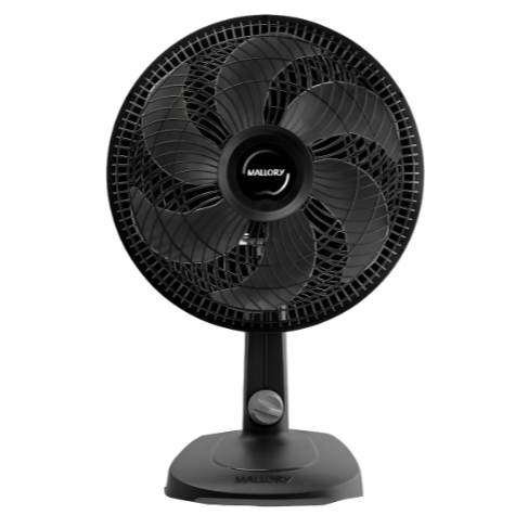 Ventilador Mallory Turbo 6 Pás 30cm Compact Preto Diâmetro Material Plástico