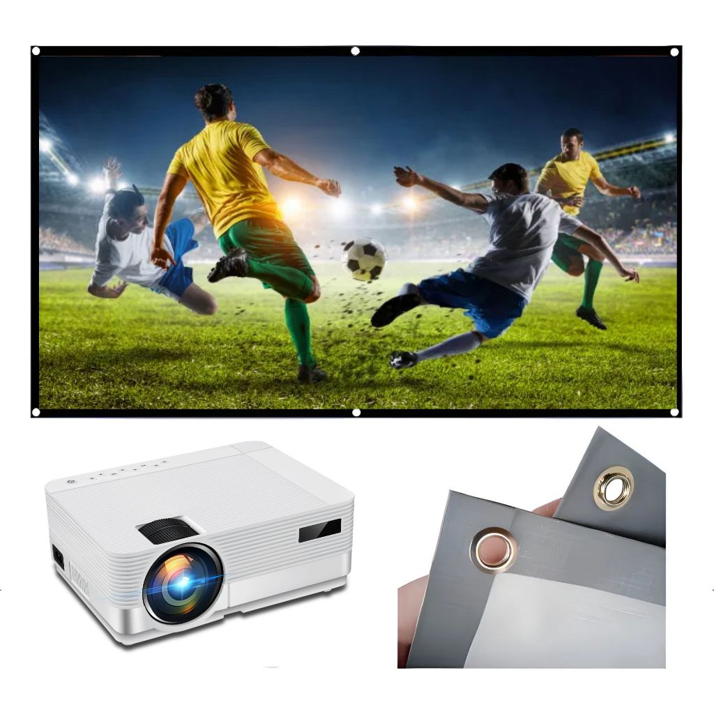 Tela de Projeção 150” Dobrável – Cinema em Casa com Imagem Nítida e Instalação Rápida em Oferta na Shopee