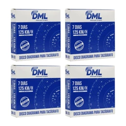Kit 4x Disco Tacógrafo Papel Semanal 7 Dias anda 125km DML