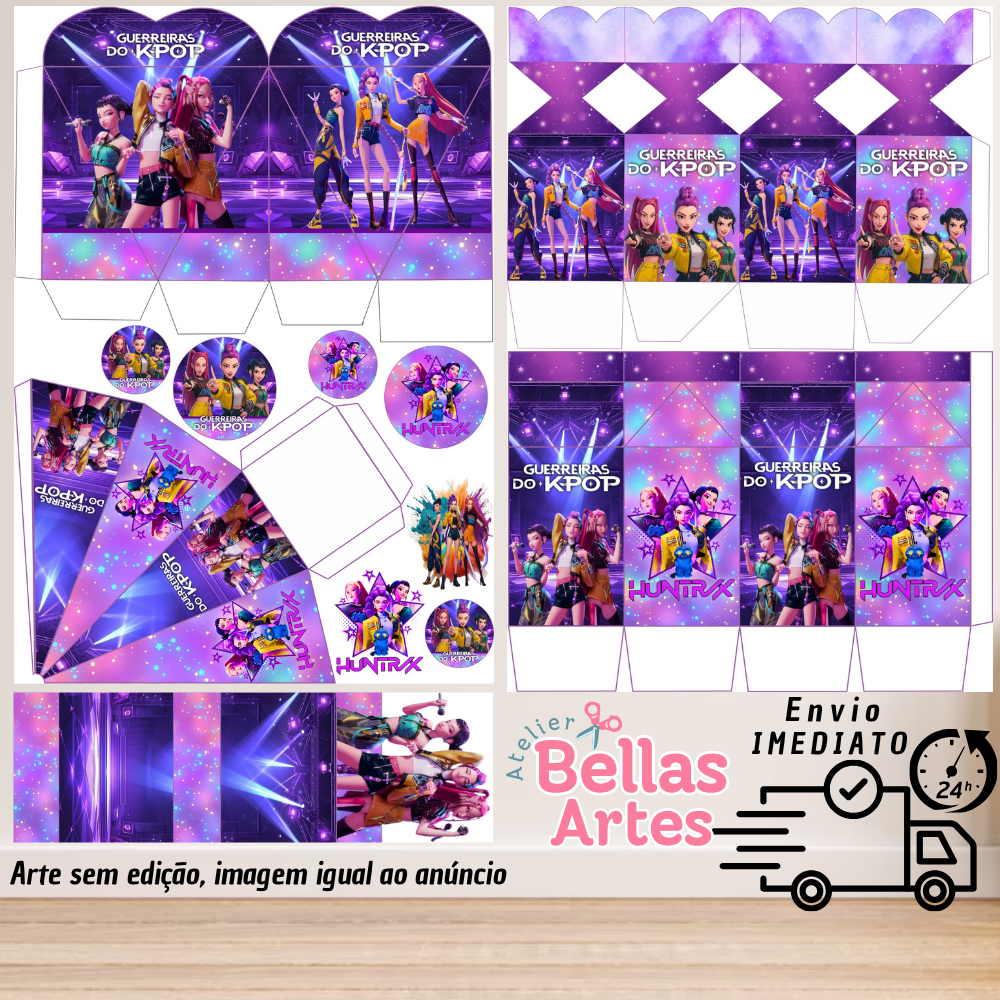 KIT LEMBRANCINHAS GUERREIRAS DO K-POP SAJA BOYS COM 80/160 ITENS (sem nome) - ENVIO 24H em Oferta na Shopee