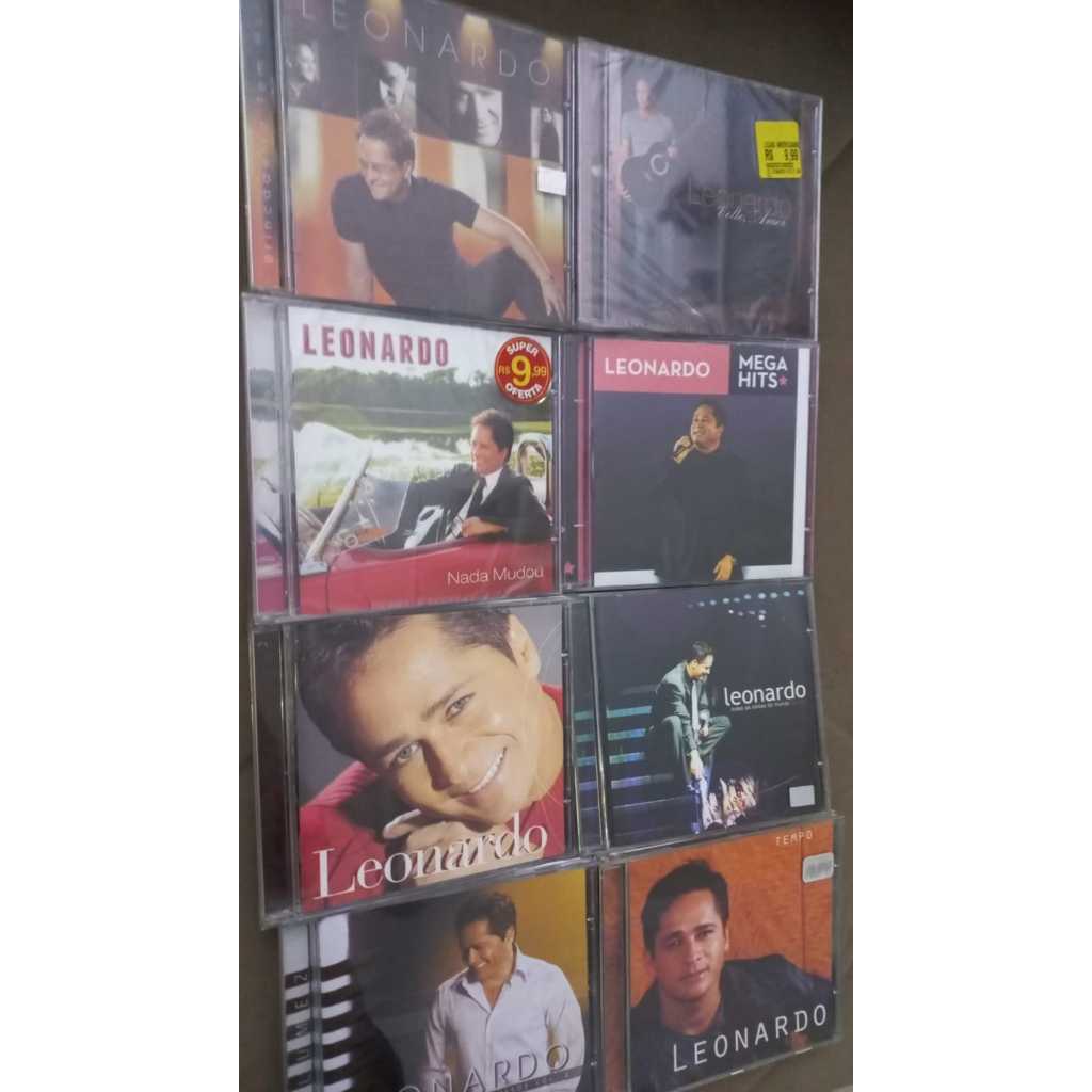 Cds Leonardo -Brincadeira tem hora nad mudou te amo demais grandes sucessos mega hits volte, amor tempo mundo todas as