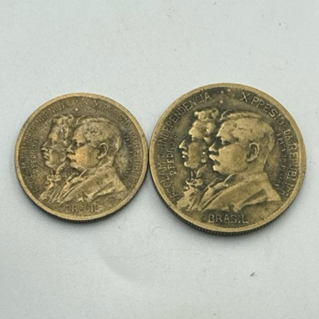 2 moedas antigas brasileiras ano 1932 500 e 1000 réis (cód 91)
