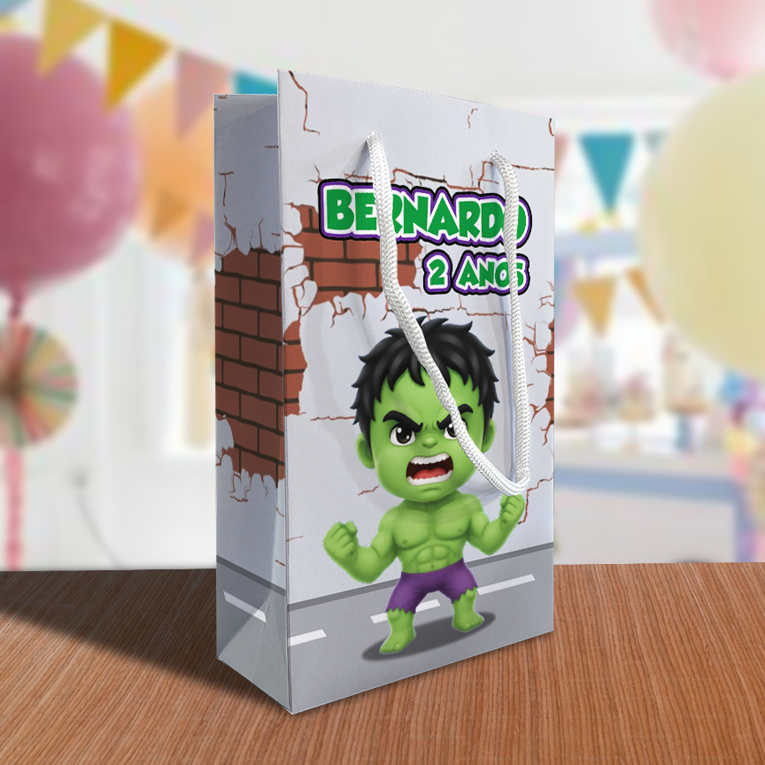 Sacolinhas Personalizadas Festa Hulk Cute (12x20x5,5cm LxAxP) Lembrancinha Super Herói em Oferta na Shopee