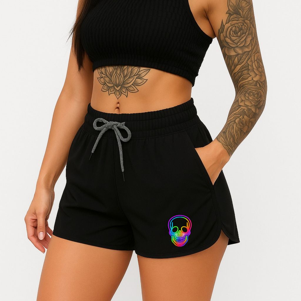 Short Feminino Tactel Confortável para Academia, Corrida, Praia, Lazer e Treino Fitness P ao GG