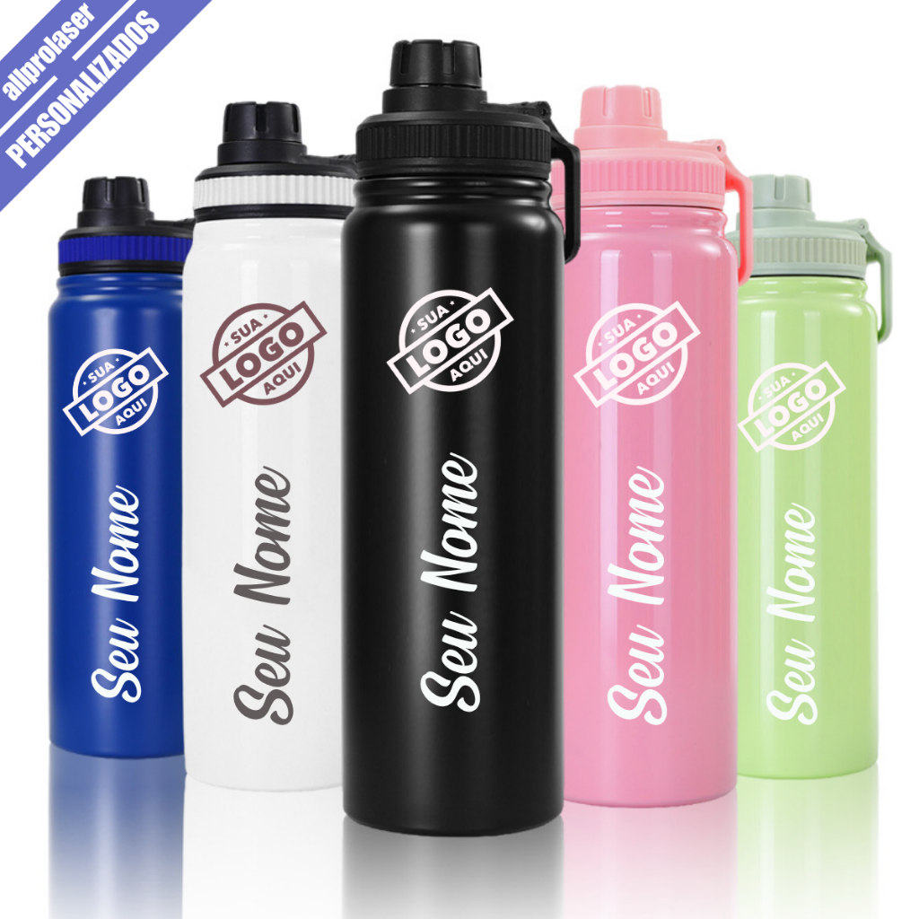 Garrafa Térmica Inox 800ml Antivazamento Personalizada em Oferta na Shopee