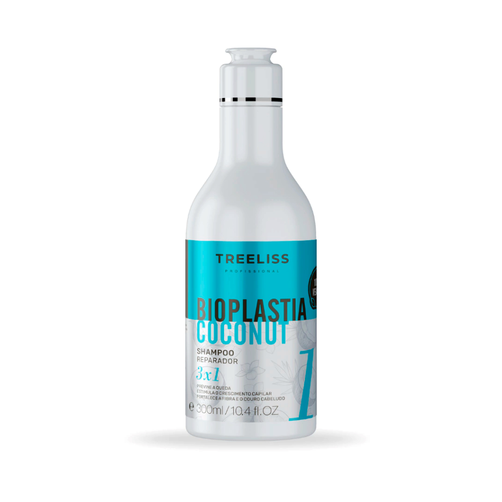 Shampoo Reparador Queda e Crescimento Coconut 3x1 Vegano Tree Liss 300ml