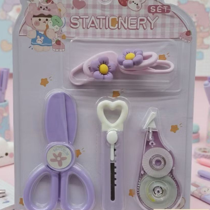 Kit papelaria com 5 itens - Papelaria Fofa