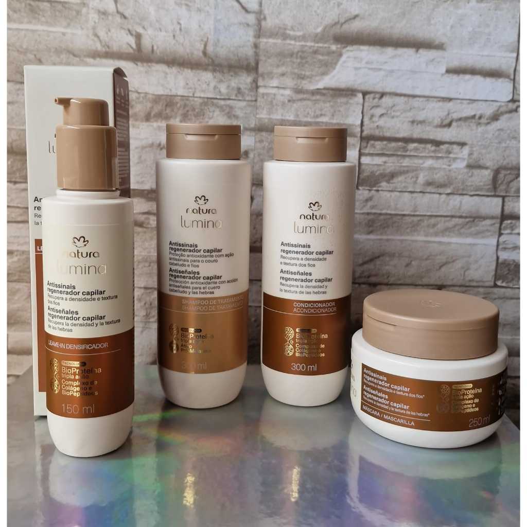 Natura Lumina Antissinais regenerador  capilar: Shampoo,Condicionador, Máscara e Leave-in em Oferta na Shopee