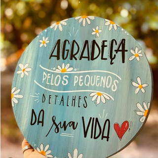 Plaquinha Detalhes Margaridas Decoração Casa placa para porta/parede 20x20 MDF estampa impressa