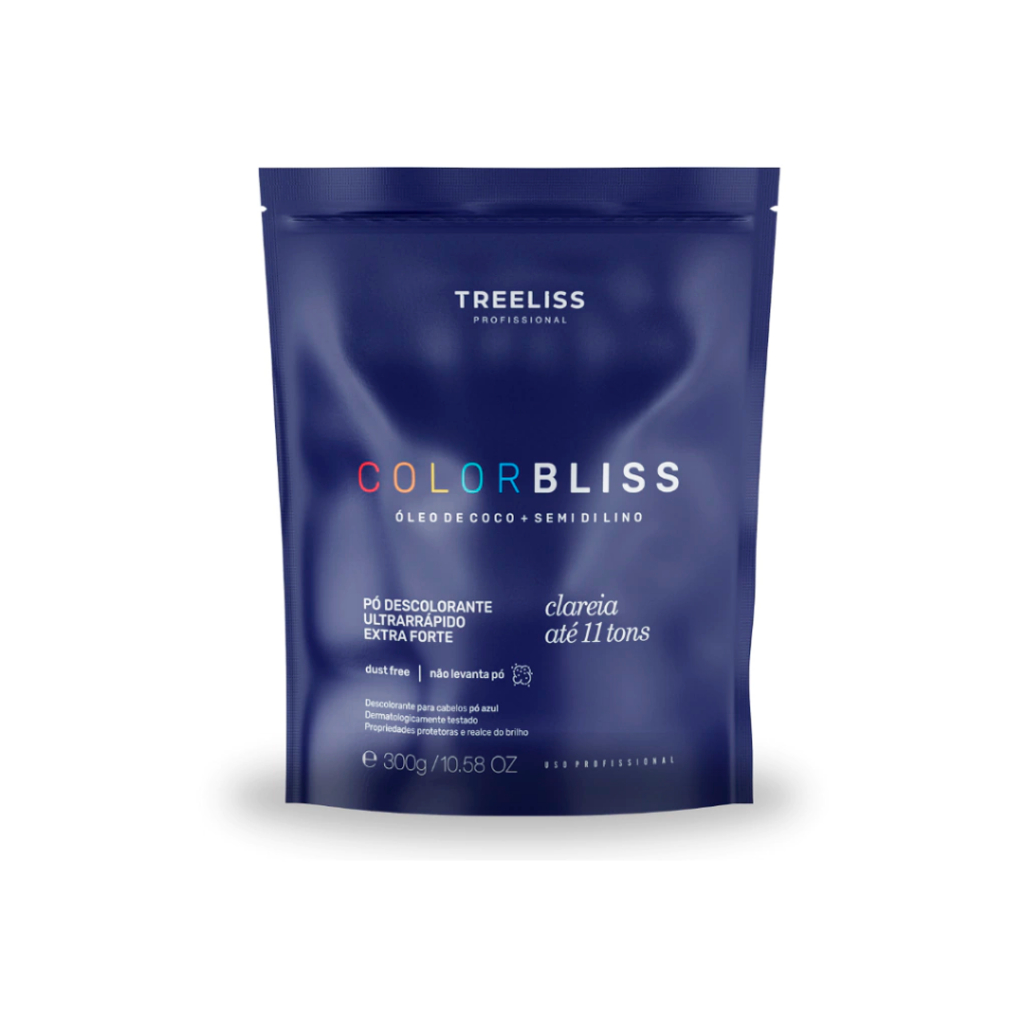 Pó Descolorante Profissional Azul 11 tons Extra Forte Óleo De Coco E Queratina 300g Tree Liss