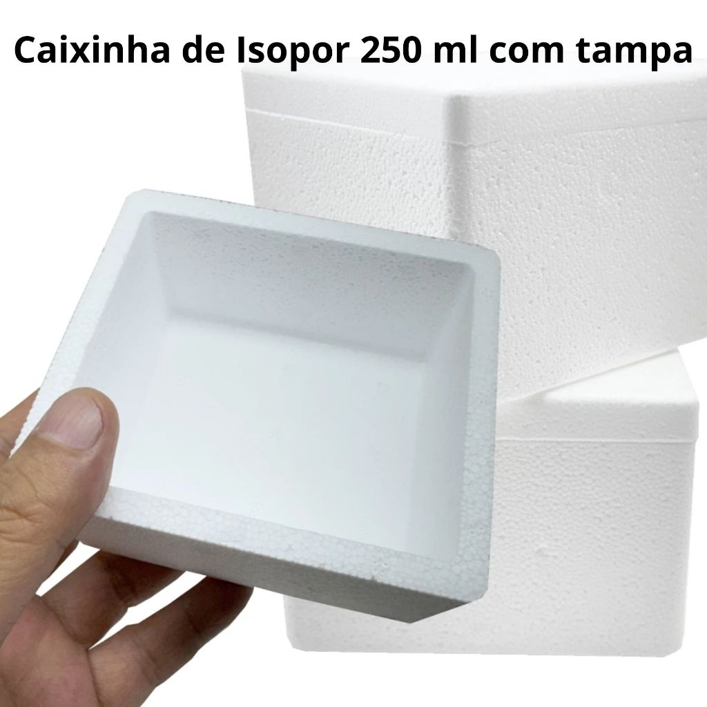 Kit 12 Caixa de Isopor Pequena com Tampa 250ml Conserva Temperatura de Sorvetes e Medicamentos