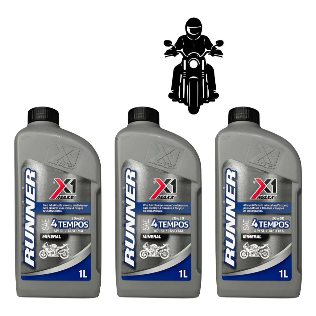 Óleo 20w50 Para Moto KIT Oleo 4t Motocicletas ATACADO KIT COM 3 LITROS MUITO BARATO