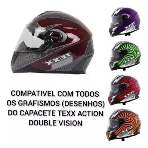 Viseira Ls2 FF358 Cristal Transparente FW3 GT Helt Strada TEX Anti Risco com Kit Reparo Completo — imagem 2 de 2