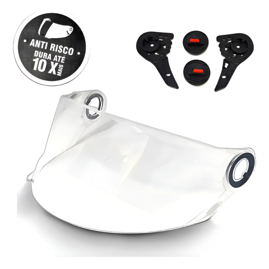 Viseira Ls2 FF358 Cristal Transparente FW3 GT Helt Strada TEX Anti Risco com Kit Reparo Completo