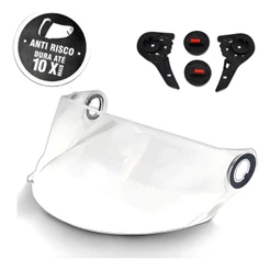 Viseira Ls2 FF358 Cristal Transparente FW3 GT Helt Strada TEX Anti Risco com Kit Reparo Completo