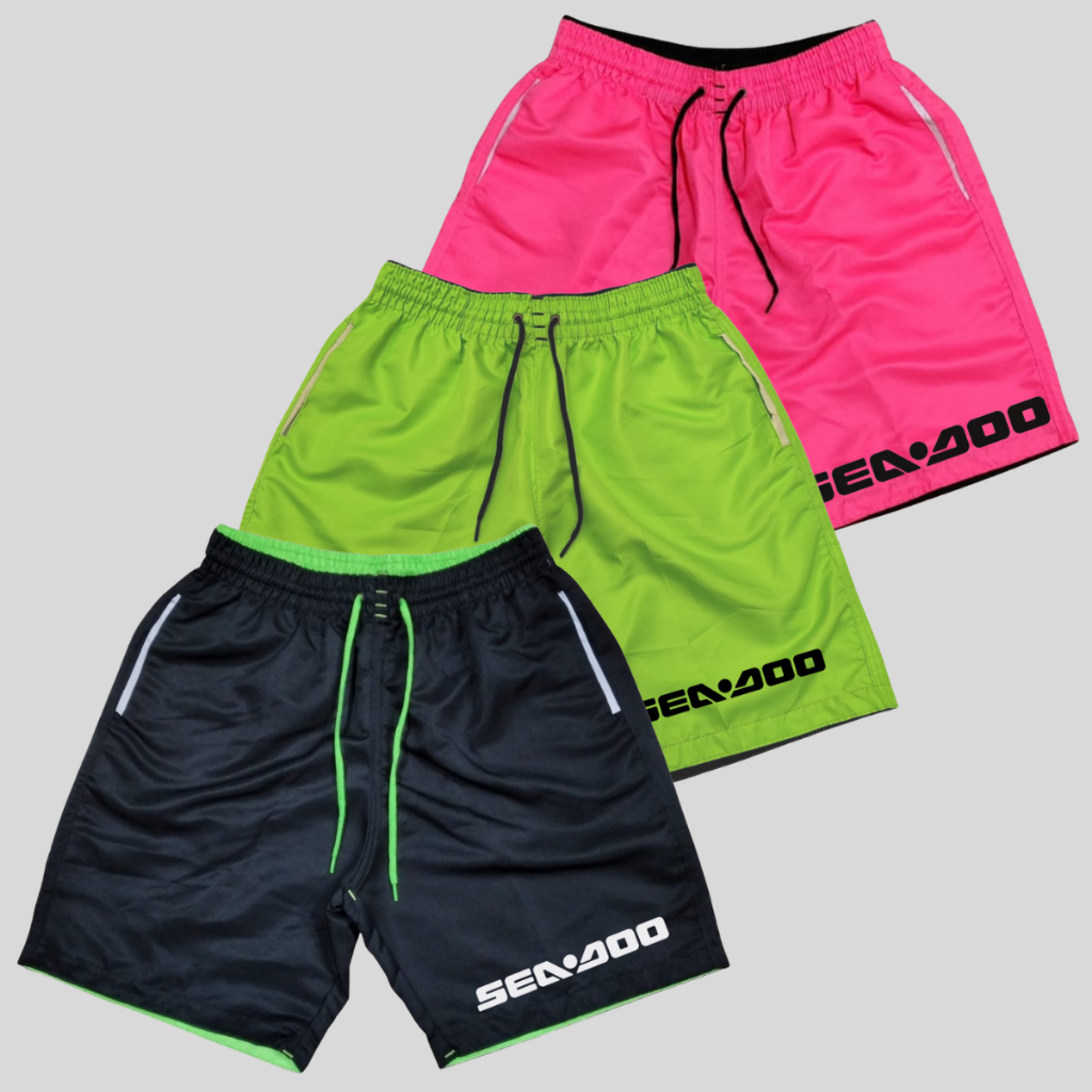 Detalhes do Kit 3 Shorts de Praia Masculino Andar Jet Sky Lancha Moto Combo Bermudas Tactel Lançamento