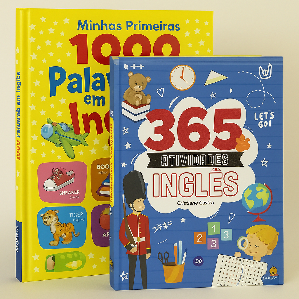 Kit Livros de Inglês Infantil – 365 Atividades + 1000 Palavras – Aprendizado Divertido e Educativo em Oferta na Shopee