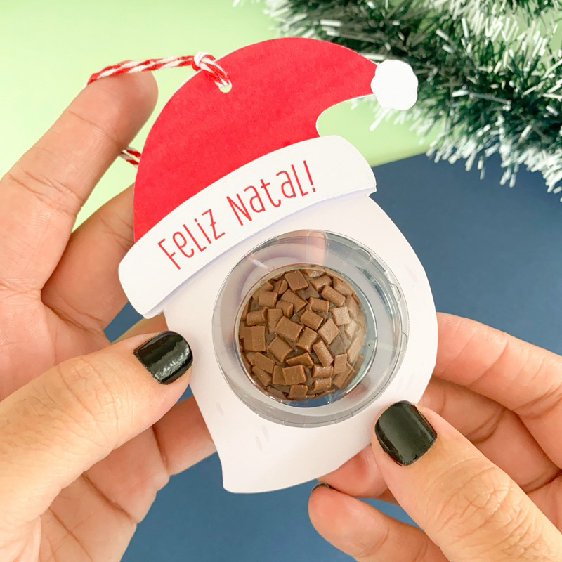 Embalagem de Natal para Bombom | Lembrancinha Personalizada | Papel Fotográfico | Feliz Natal
