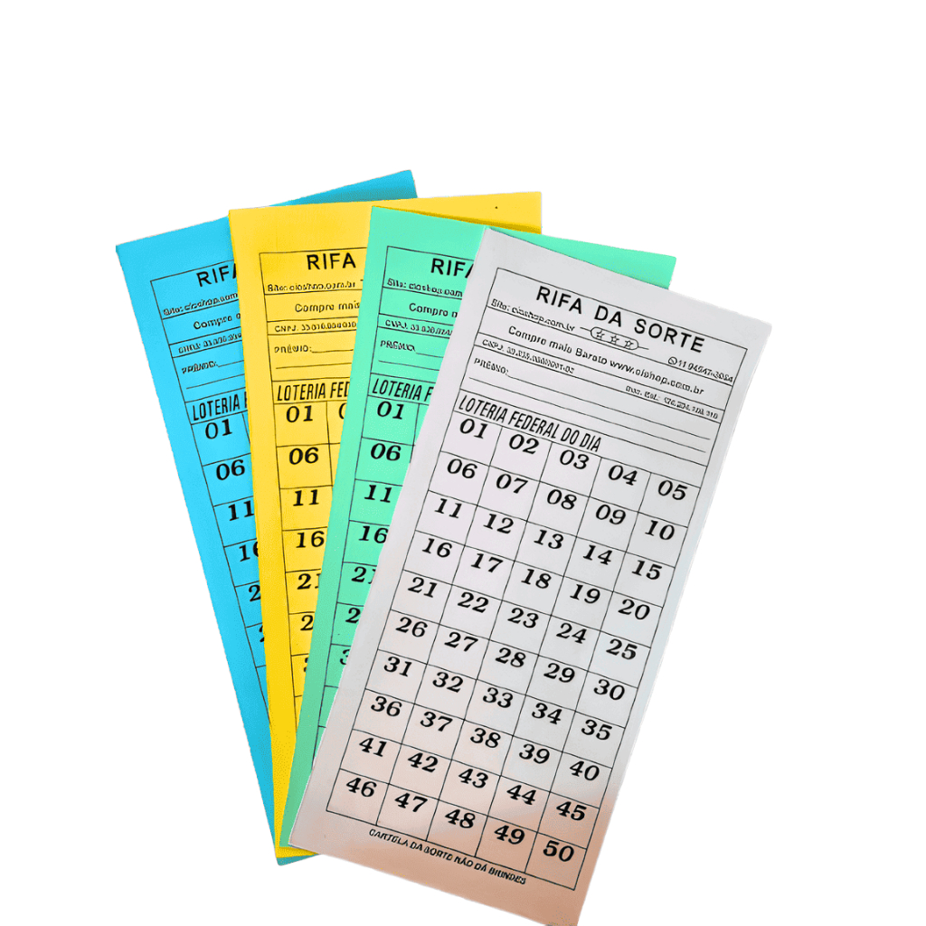 50 Cartelas de Rifa 100 Números Loteria– Rifa da Sorte