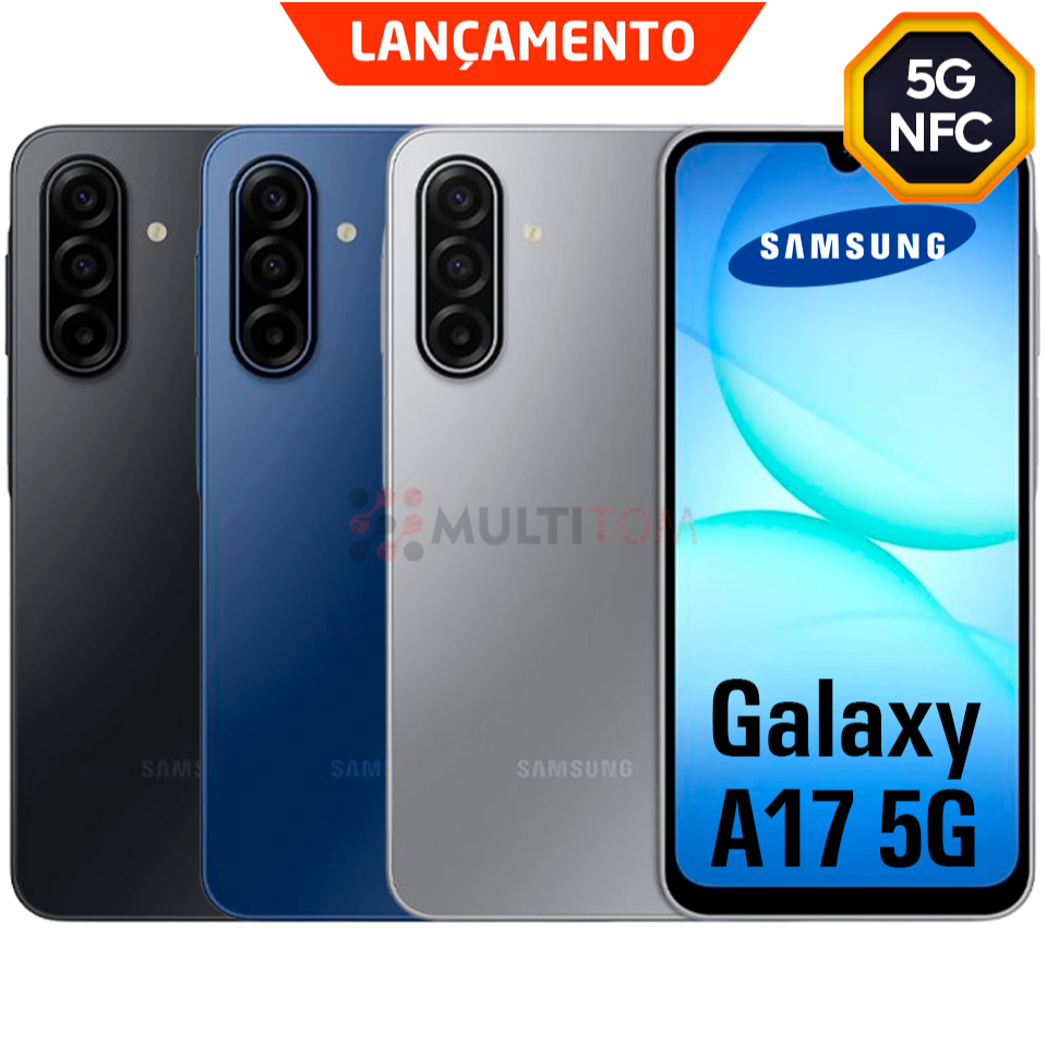 Celular Samsung Galaxy A17 5G NFC Dual SIM Tela Super AMOLED 6.7"  Câmera Tripla 50MP 256GB 128GB